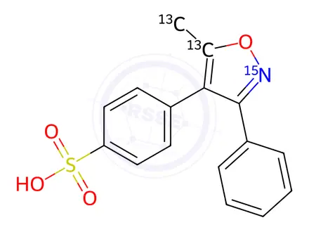 Chemical structure of Valdecoxib Sulfonic Acid-13C2,15N