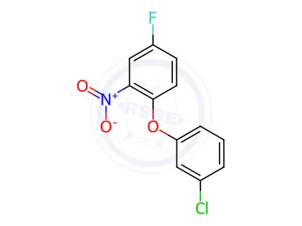 Chemical structure of Benzene, 1-(3-chlorophenoxy)-4-fluoro-2-nitro-