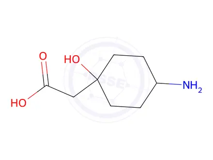 Chemical structure of 2-(4-Amino-1-hydroxycyclohexyl)acetic acid