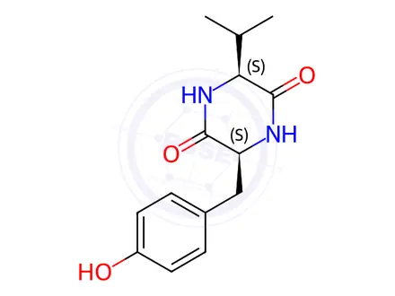 Chemical structure of Cyclo(L-Tyr-L-Val)