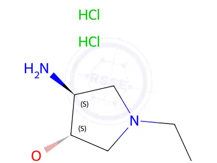 Chemical structure of trans-1-Ethyl-4-methoxy-3-pyrrolidinamine dihydrochloride
