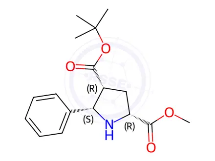 Chemical structure of 4-tert-Butyl 2-methyl (2R,4R,5S)-5-phenylpyrrolidine-2,4-dicarboxylate