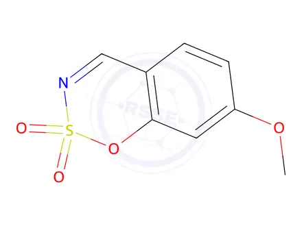 Chemical structure of 1,2,3-Benzoxathiazine, 7-methoxy-, 2,2-dioxide