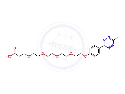 Chemical structure of 1-(4-(6-methyl-1,2,4,5-tetrazin-3-yl)phenoxy)-3,6,9,12-tetraoxapentadecan-15-oic acid