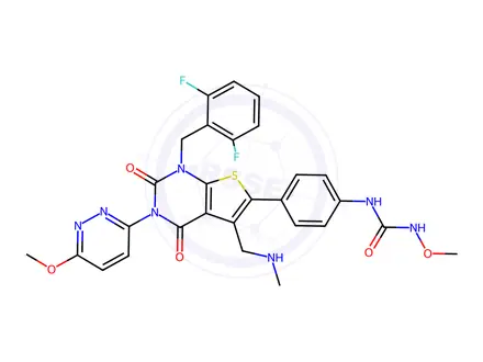 Chemical structure of N-Desmethyl Relugolix Impurity