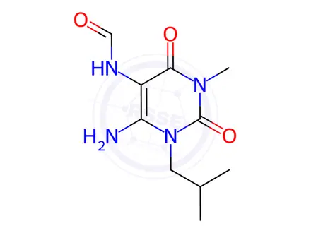 Chemical structure of 4-Amino-5-formylamino-3-isobutyl-1-methylpyrimidine-2,6-dione