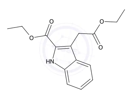 Chemical structure of ethyl 3-(2-ethoxy-2-oxoethyl)-1H-indole-2-carboxylate