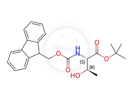Chemical structure of Nα-[(9H-Fluoren-9-ylmethoxy)carbonyl]-L-threonine tert-Butyl Ester