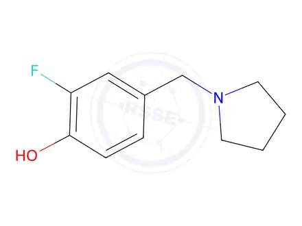 Chemical structure of 2-Fluoro-4-(pyrrolidin-1-ylmethyl)phenol