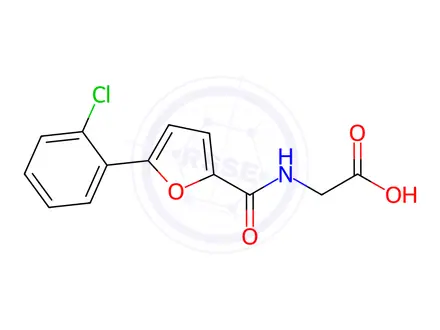 Chemical structure of 2-(5-(2-Chlorophenyl)furan-2-carboxamido)acetic acid