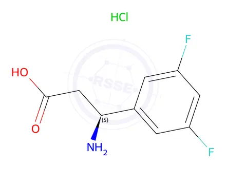 Chemical structure of (S)-3-Amino-3-(3,5-difluorophenyl)propanoic acid hydrochloride