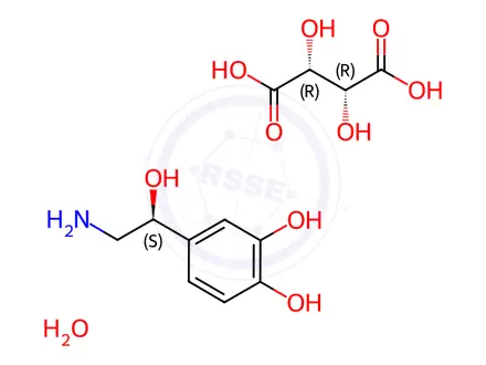 Chemical structure of NOREPINEPHRINE L-BITARTRATE HYDRATE, 99%