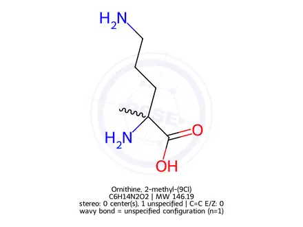 Chemical structure of Ornithine, 2-methyl-(9CI)