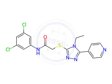Chemical structure of N-(3,5-Dichlorophenyl)-2-((4-ethyl-5-(pyridin-4-yl)-4H-1,2,4-triazol-3-yl)thio)acetamide