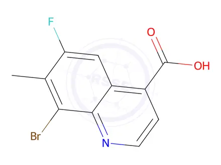 Chemical structure of 8-Bromo-6-fluoro-7-methylquinoline-4-carboxylic acid