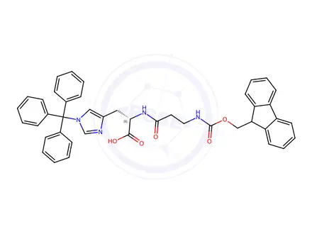Chemical structure of Fmoc-β-Ala-His(Trt)-OH