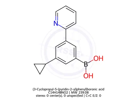Chemical structure of (3-Cyclopropyl-5-(pyridin-2-yl)phenyl)boronic acid