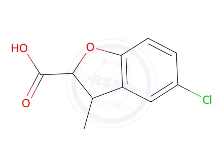 Chemical structure of 5-Chloro-3-methyl-2,3-dihydrobenzofuran-2-carboxylic acid