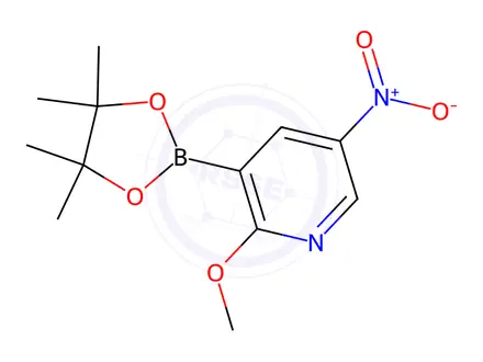 Chemical structure of 2-Methoxy-5-nitropyridine-3-boronic Acid Pinacol Ester