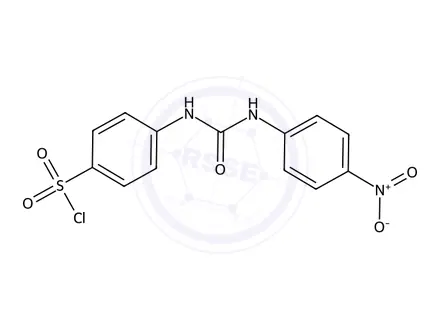 Chemical structure of 4-(3-(4-Nitrophenyl)ureido)benzene-1-sulfonyl chloride