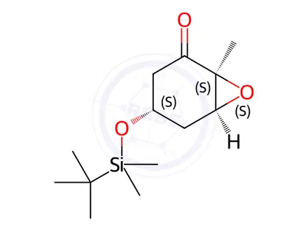Chemical structure of (1S,4S,6S)-4-[[(1,1-Dimethylethyl)dimethylsilyl]oxy]-1-methyl-7-oxabicyclo[4.1.0]heptan-2-one