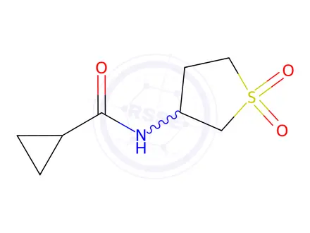 Chemical structure of N-(1,1-dioxidotetrahydrothiophen-3-yl)cyclopropanecarboxamide
