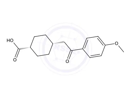 Chemical structure of cis-4-[2-(4-Methoxyphenyl)-2-oxoethyl]-cyclohexane-1-carboxylic acid
