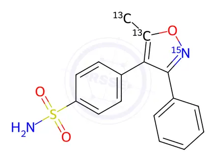 Chemical structure of Valdecoxib-13C2,15N