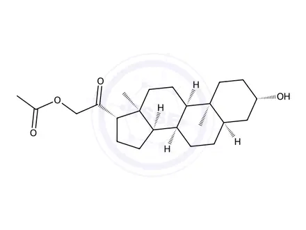 Chemical structure of (3β,5β)-Tetrahydro 11-Deoxycorticosterone 21-Acetate