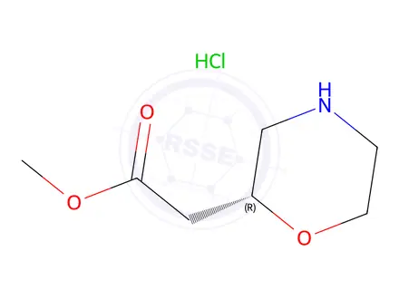 Chemical structure of Methyl 2-((R)-morpholin-2-yl)acetate hydrochloride