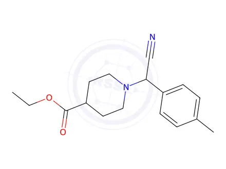 Chemical structure of Ethyl 1-(cyano(p-tolyl)methyl)piperidine-4-carboxylate