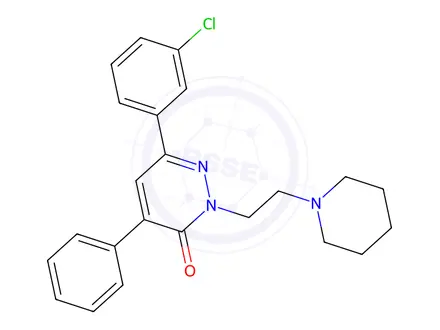 Chemical structure of 6-(3-Chlorophenyl)-4-phenyl-2-(2-(piperidin-1-yl)ethyl)pyridazin-3(2H)-one