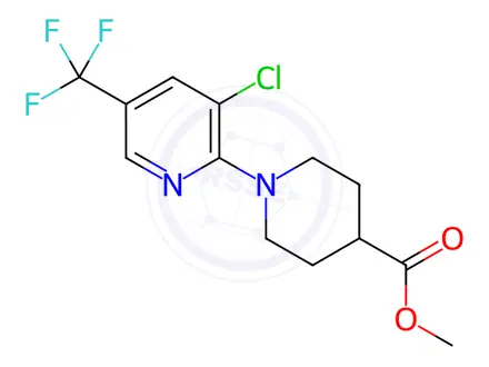Chemical structure of Methyl 1-[3-chloro-5-(trifluoromethyl)-2-pyridinyl]-4-piperidinecarboxylate