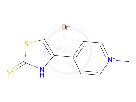 Chemical structure of 1-Methyl-4-(2-thioxo-2,3-dihydrothiazol-4-yl)pyridin-1-ium bromide