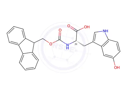 Chemical structure of Fmoc-5-hydroxy-L-tryptophan