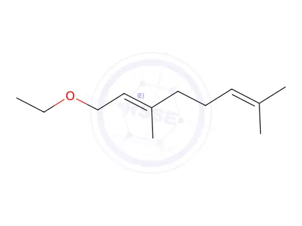 Chemical structure of (E)-1-ethoxy-3,7-dimethylocta-2,6-diene