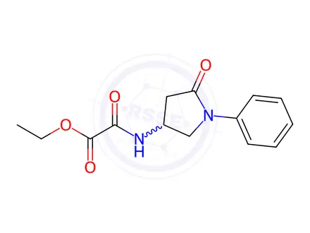 Chemical structure of Ethyl 2-oxo-2-((5-oxo-1-phenylpyrrolidin-3-yl)amino)acetate