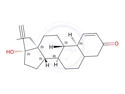 Chemical structure of (8R,9S,10R,13S,14S,17R)-13-ethyl-17-ethynyl-17-hydroxy-4,5,6,7,8,9,10,11,12,13,14,15,16,17-tetradecahydro-3H-cyclopenta[a]phenanthren-3-one