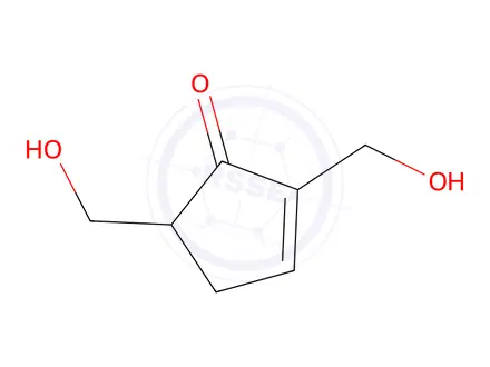 Chemical structure of 2-Cyclopenten-1-one, 2,5-bis(hydroxymethyl)-(9CI)