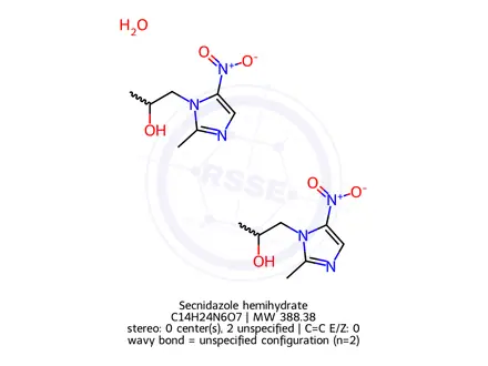 Chemical structure of Secnidazole hemihydrate