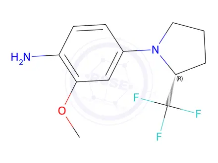 Chemical structure of (R)-2-Methoxy-4-(2-trifluoromethyl-pyrrolidin-1-yl)aniline