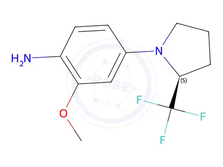 Chemical structure of (S)-2-Methoxy-4-(2-trifluoromethyl-pyrrolidin-1-yl)aniline