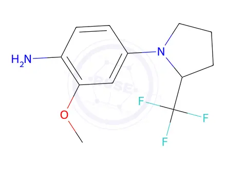 Chemical structure of 2-Methoxy-4-(2-(trifluoromethyl)pyrrolidin-1-yl)aniline