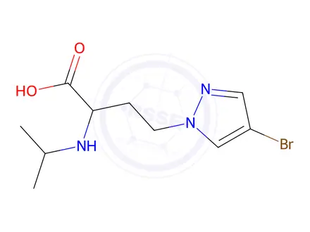 Chemical structure of 4-(4-Bromo-1h-pyrazol-1-yl)-2-(isopropylamino)butanoic acid
