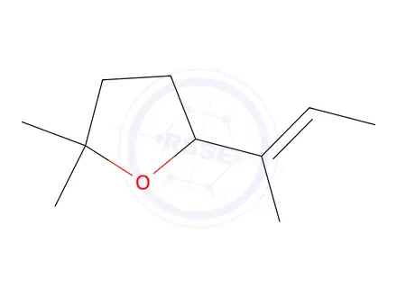 Chemical structure of 2,2-Dimethyl-5-(1-methylprop-1-enyl)tetrahydrofuran