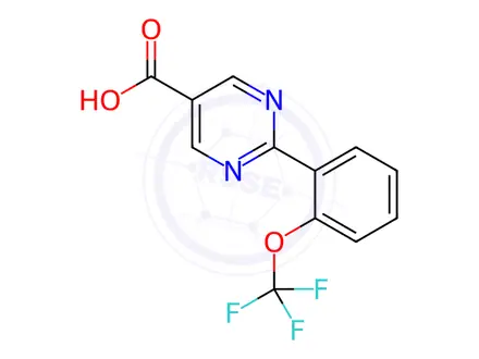 Chemical structure of 2-(2-(Trifluoromethoxy)phenyl)pyrimidine-5-carboxylic acid