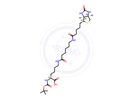 Chemical structure of N2-t-Boc-N6-(biotinamido-6-N-caproylamido)lysine