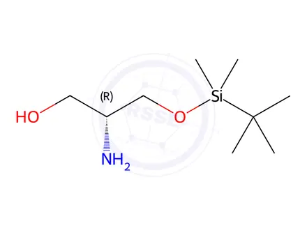 Chemical structure of (R)-2-amino-3-((tert-butyldimethylsilyl)oxy)propan-1-ol