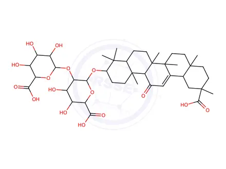 Chemical structure of 6-((6-Carboxy-2-((11-carboxy-4,4,6a,6b,8a,11,14b-heptamethyl-14-oxo-1,2,3,4,4a,5,6,6a,6b,7,8,8a,9,10,11,12,12a,14,14a,14b-icosahydropicen-3-yl)oxy)-4,5-dihydroxytetrahydro-2h-pyran