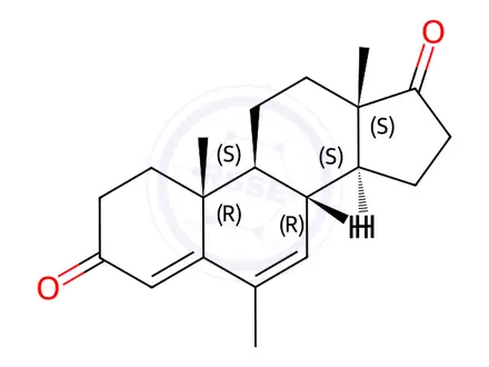 Chemical structure of 17183-96-9 6-methylandrosta-4,6-diene-3,17-dione
